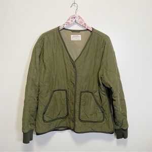 REI Quilted Corduroy Olive Green Jacket